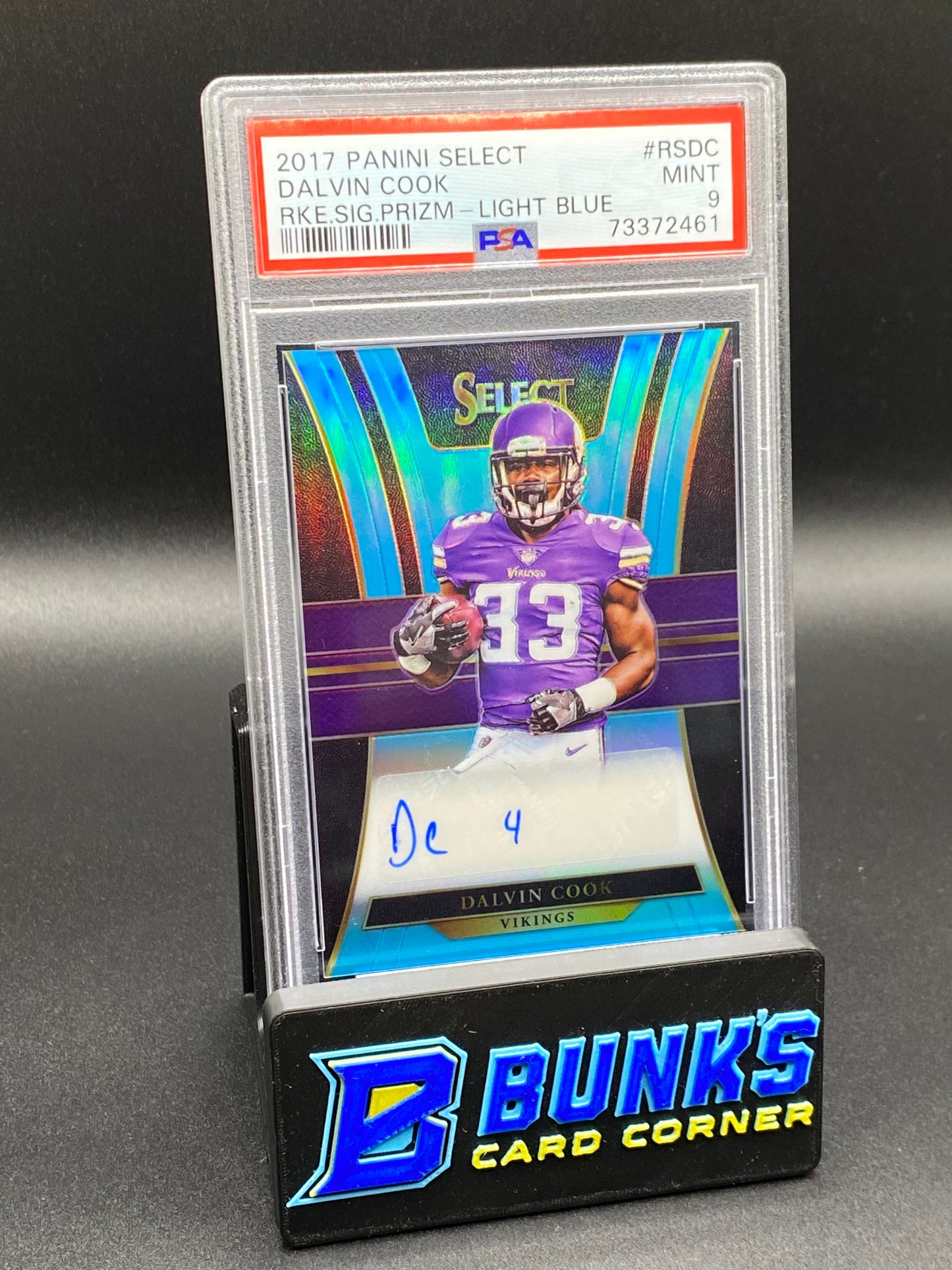 2017 Dalvin Cook Auto. Light Blue PSA 9