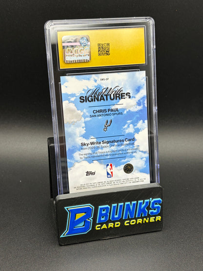 2025-26 Chris Paul Blue Refractor Sky Write Signatures Topps Chrome CGC Pristine 10 75/150 Auto 10