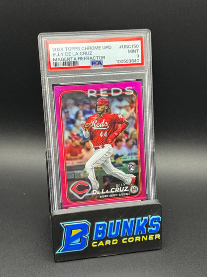 2024 Elly7 De La Cruz Magenta Refractor Topps Chrome PSA 9 RC 336/399