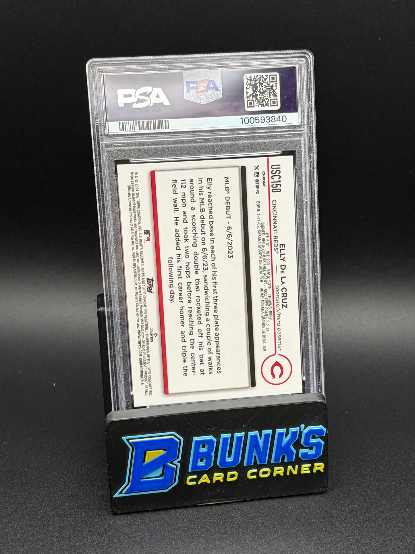 2024 Elly7 De La Cruz Magenta Refractor Topps Chrome PSA 9 RC 336/399
