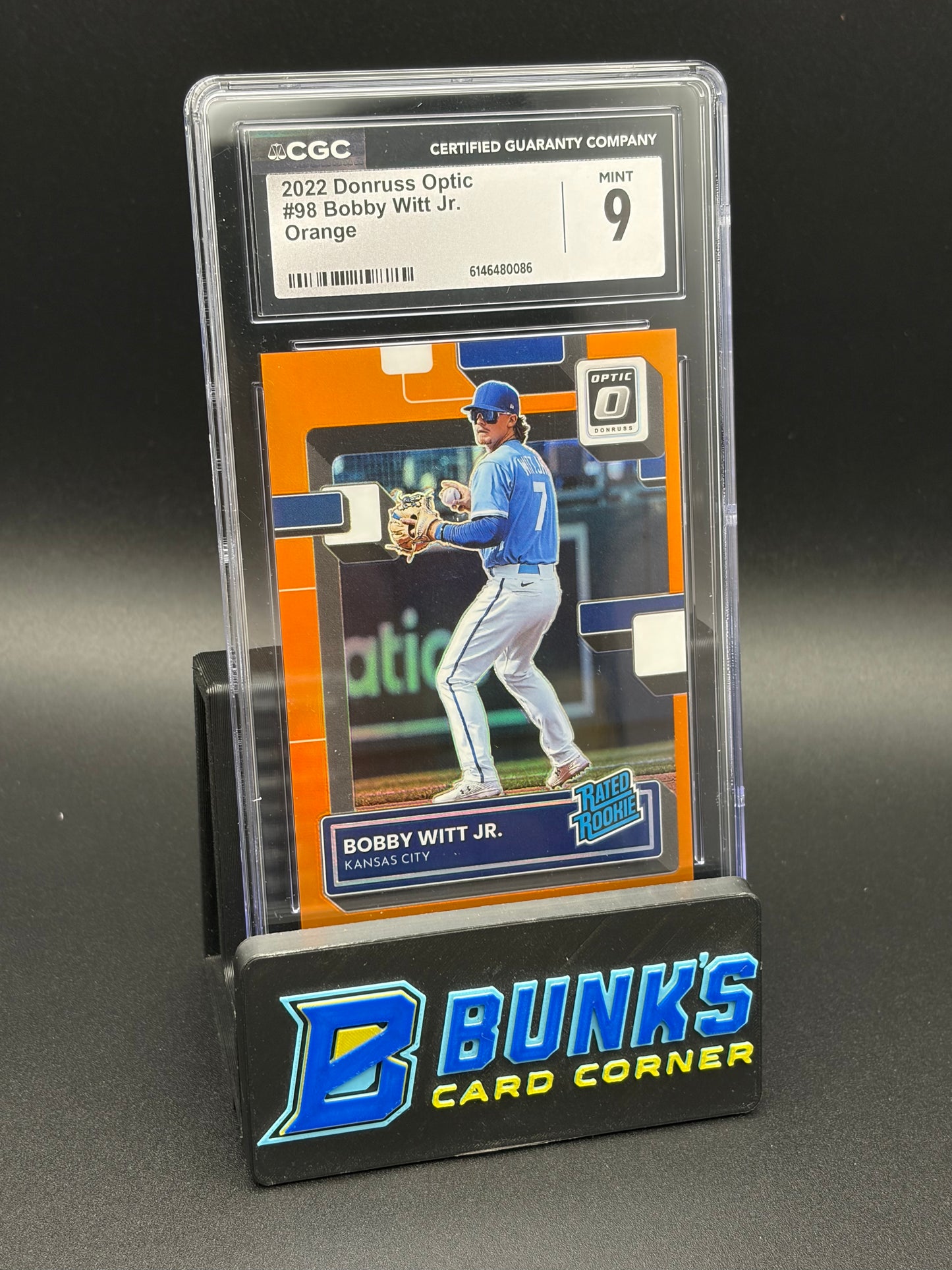 2022 Bobby Witt Jr Orange Donruss Optic CGC 9 RC 99/125