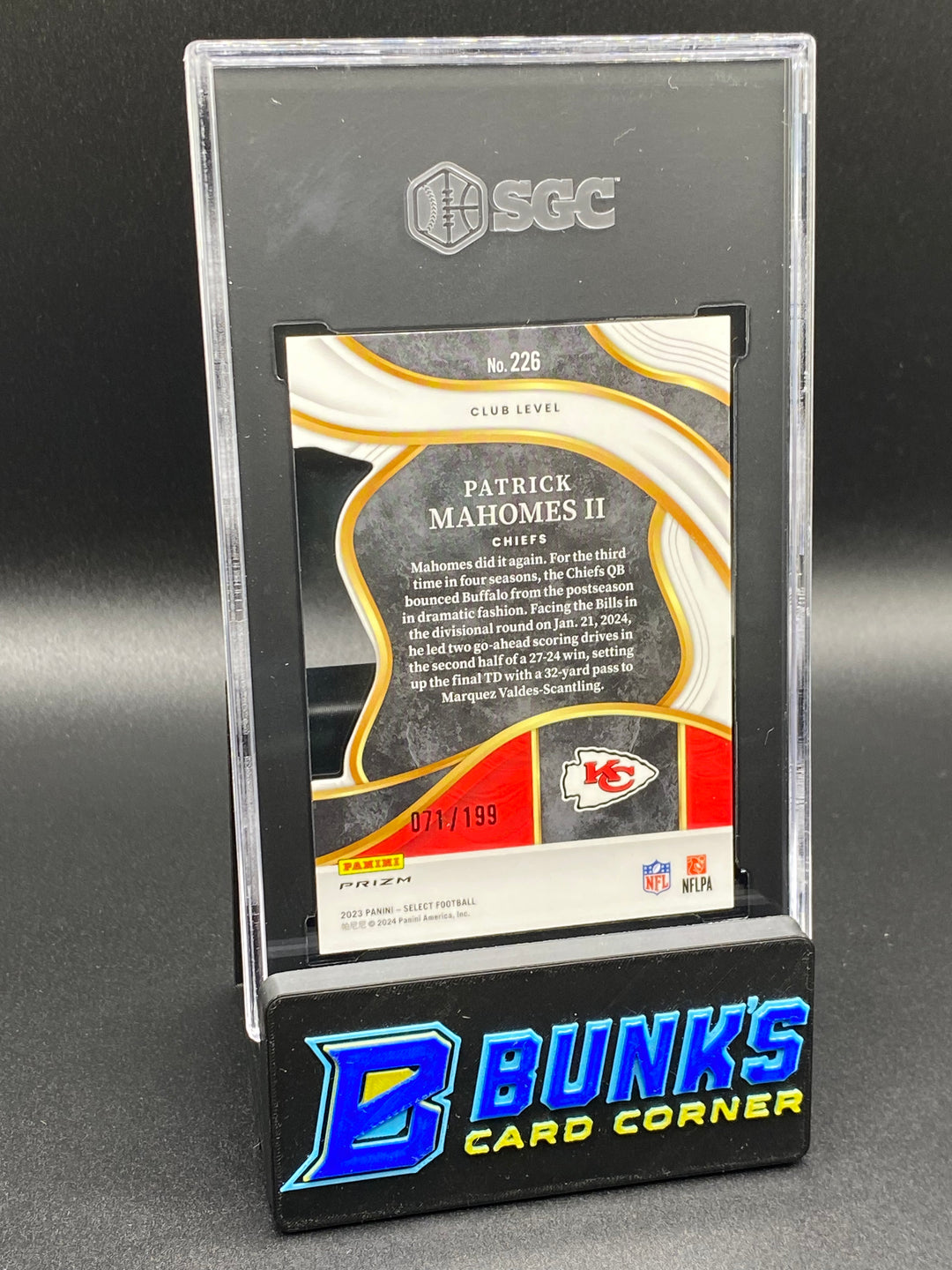 2023 Patrick MaHomes II White Die-Cut Prizm 71/199 SGC 10