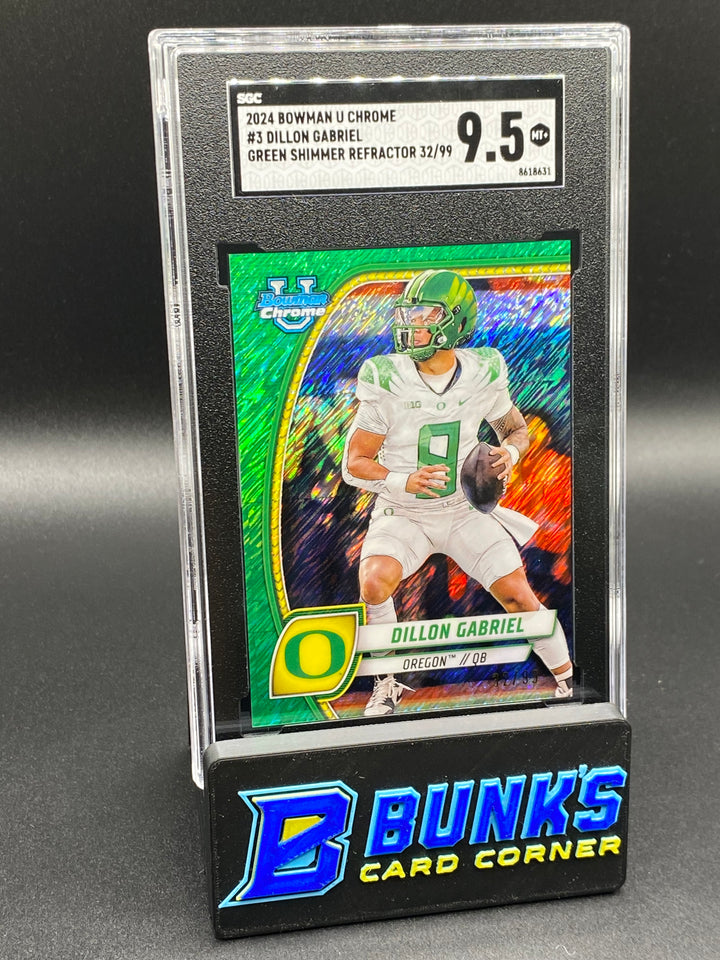 2024 Dillon Gabriel Green Shimmer Ref. 32/99 SGC 9.5