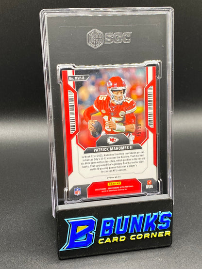 2023 Patrick MaHomes II MVP Contenders Orange Prizm 15/50 SGC 9.5