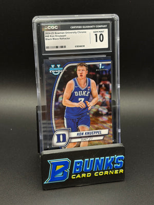 2024-25 Kon Knueppel Black Wave Refractor Bowman University CGC 10