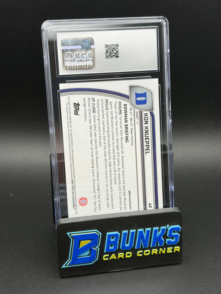 2024-25 Kon Knueppel Black Wave Refractor Bowman University CGC 10