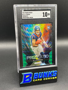 2023 CJ Stroud Prizmatic Green Wave Prizm SGC 10