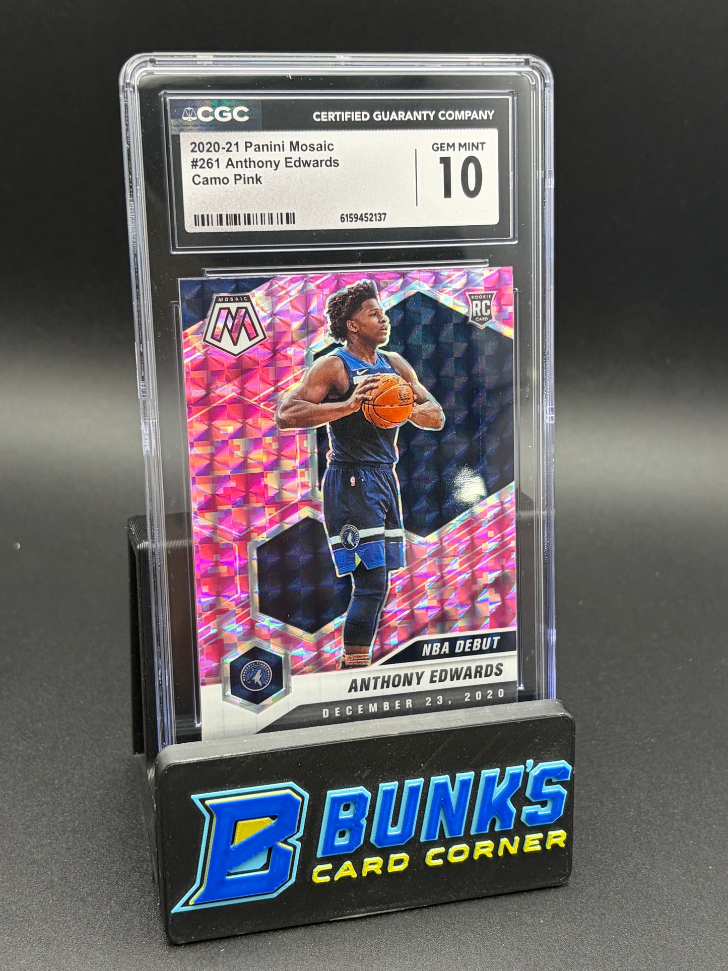 2020-21 Anthony Edwards Camo Pink Mosaic CGC 10 RC