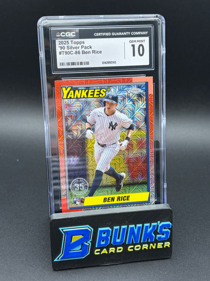 2025 Ben Rice '90 Silver Pack Topps CGC 10 RC