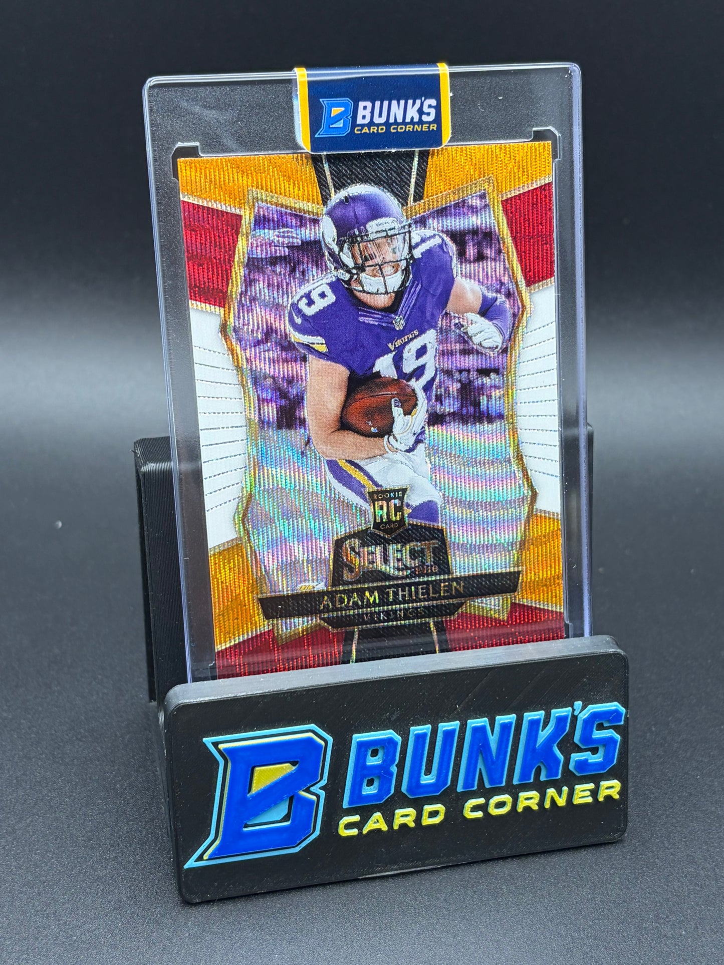 2016 Adam Thielen Select Tricolor Rookie Orange & Red & White