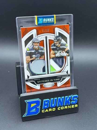 2025 Elijah Arroyo & Jimmy Graham Certified Panini Double Patch 12/30