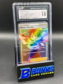 2021 Zinnia's Resolve Rainbow Rare Evolving Skies CGC 10