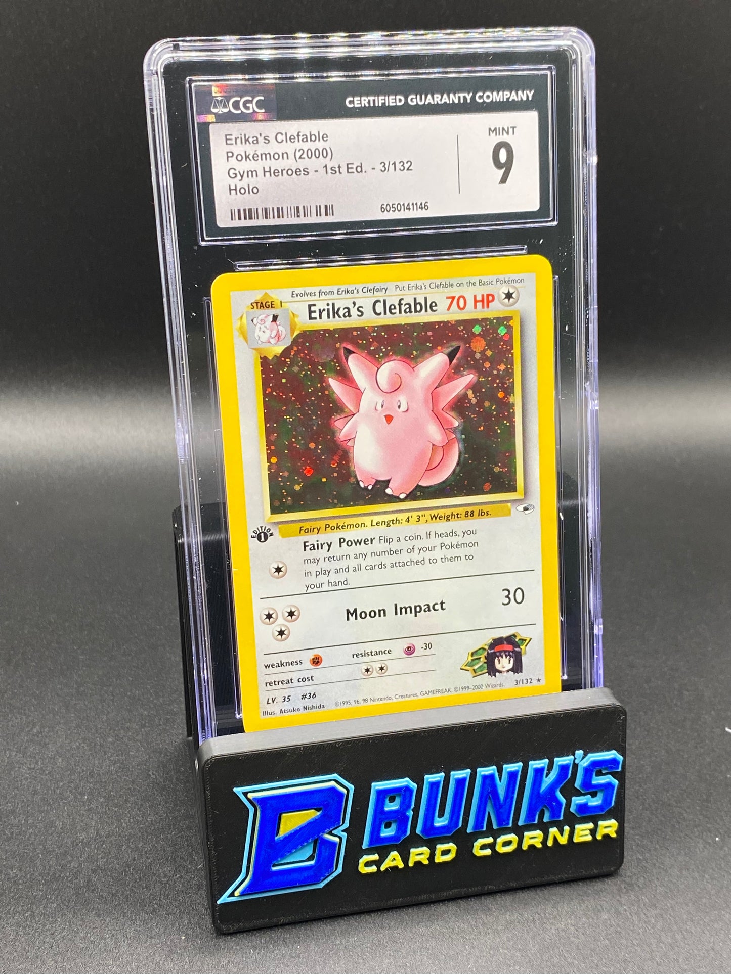 2000 Erika's Clefable Holo Gym Heroes 1st Edition CGC 9