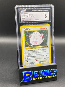 2000 Chansey Holo SWIRL Base Set 2 CGC 8