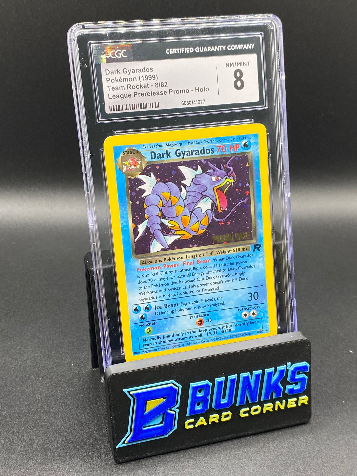 1999 Dark Gyarados Holo Team Rocket Prerelease Promo CGC 8