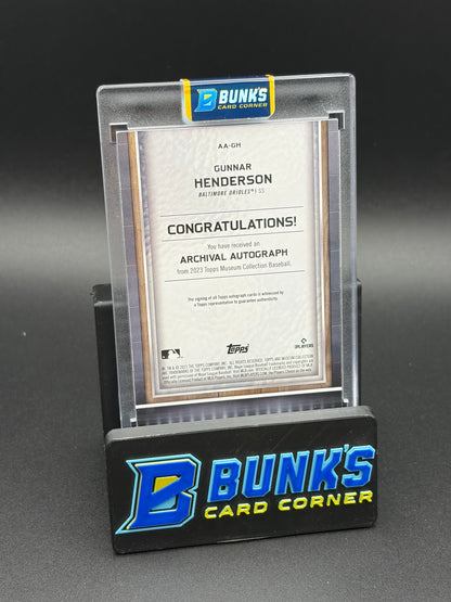 2023 Gunnar Henderson Archival Auto Topps RC