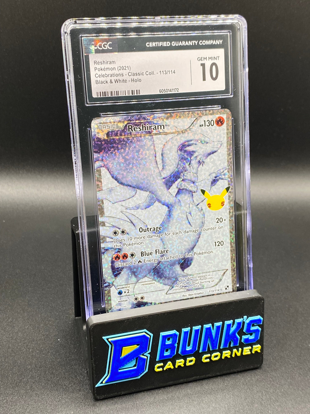 2021 Reshiram Full Art Black & White Celebrations CGC 10