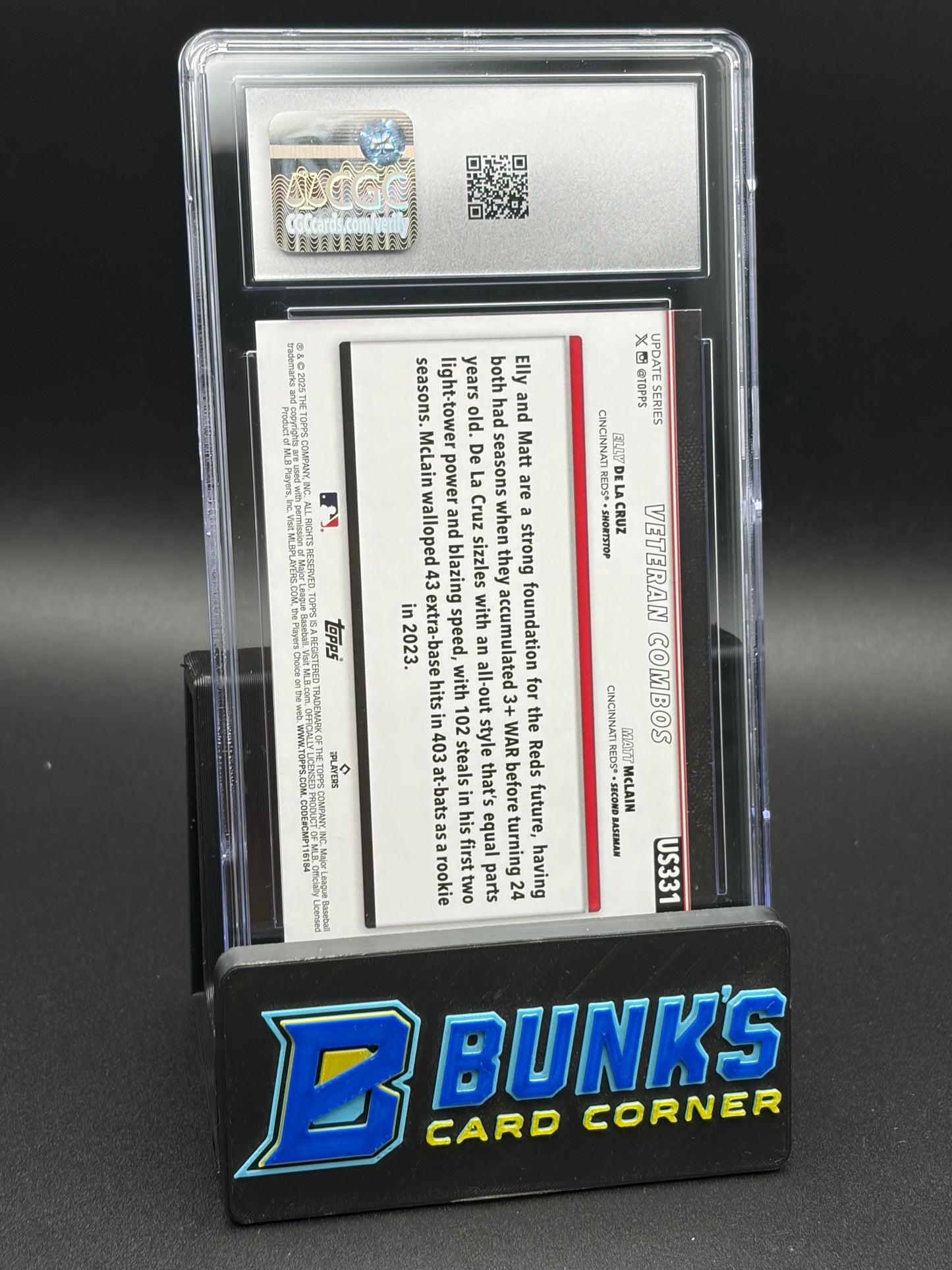 2025 Elly De La Cruz & Matt McLain Red Hot Risers True Photo Topps Update CGC 10