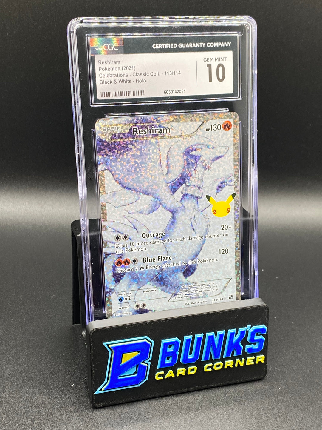 2021 Reshiram Full Art Celebrations CGC 10
