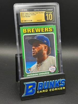 2024 Jackson Chourio Green Border Topps Heritage High Number CGC Pristine 10