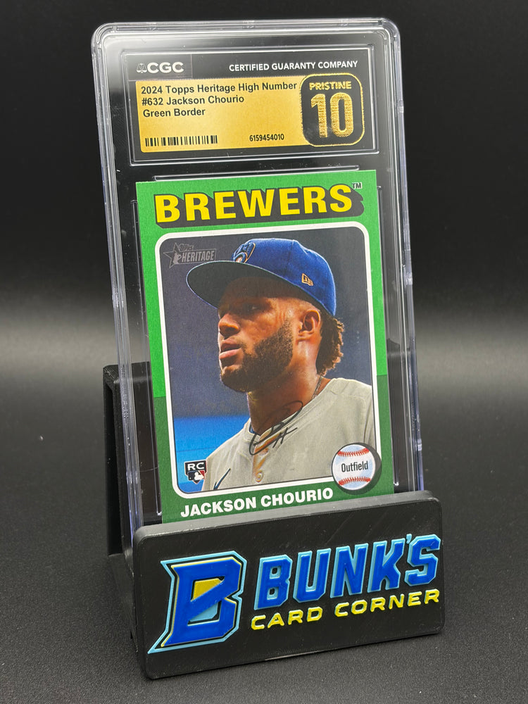 2024 Jackson Chourio Green Border Topps Heritage High Number CGC Pristine 10