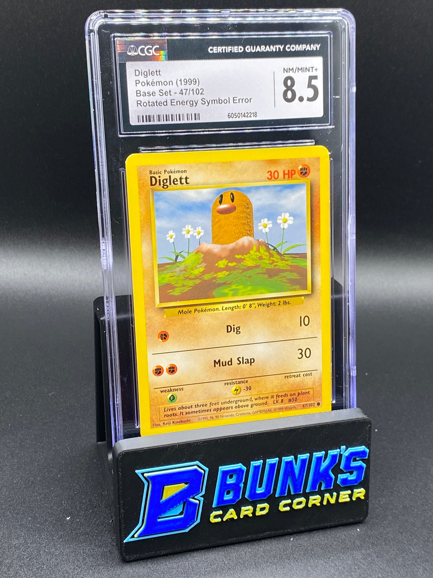 1999 Diglett Base Set Energy Symbol ERROR CGC 8.5