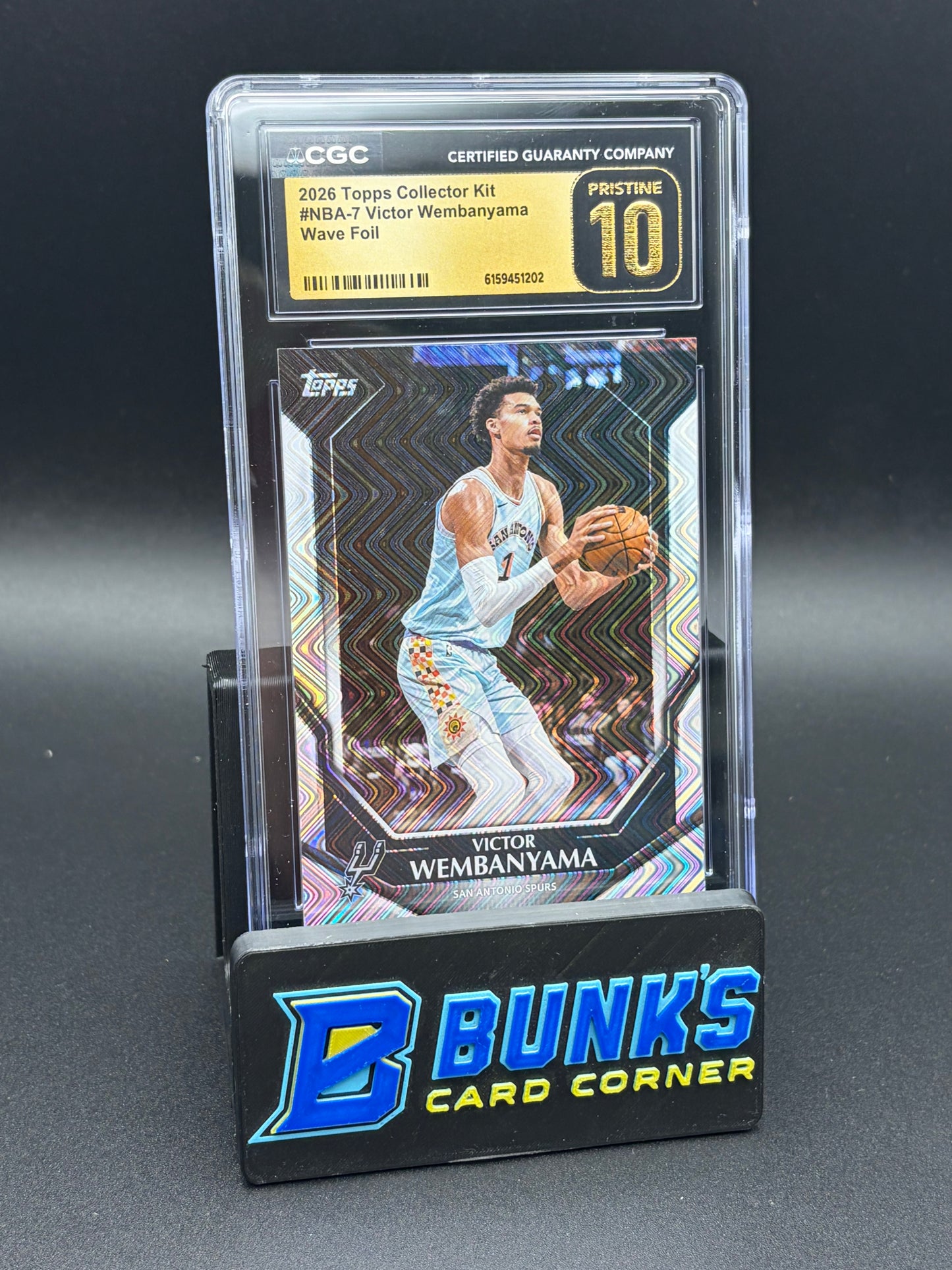 2026 Victor Wembanyama Wave Foil Topps Collector Kit CGC Pristine 10
