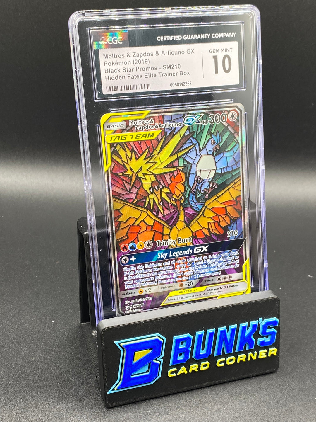 2019 Moltres & Zapdos & Articuno Gx Hidden Fates ETB Promo CGC 10