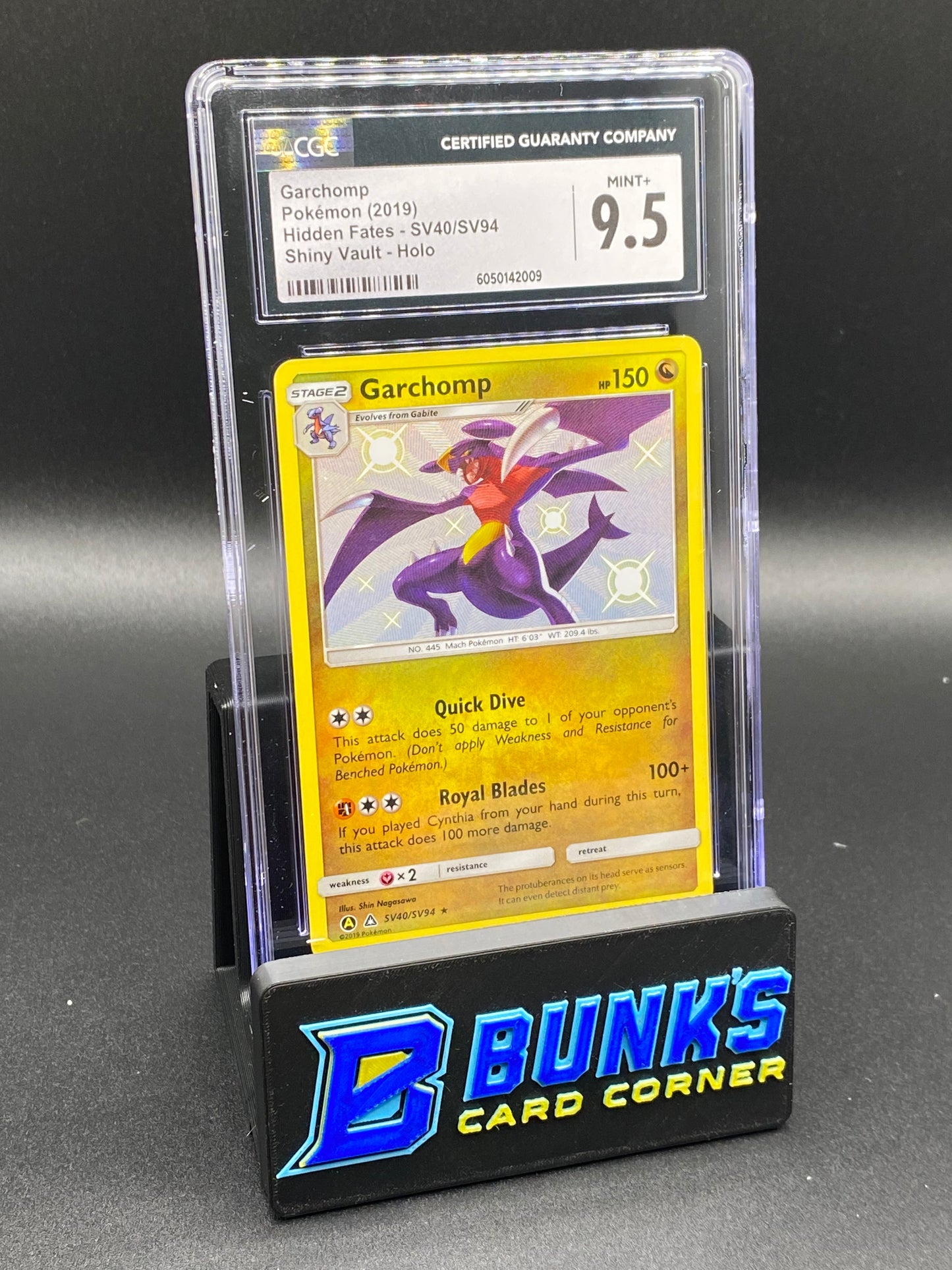 2019 Garchomp Shiny Vault Hidden Fates CGC 9.5