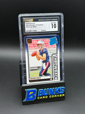 2024 Drake Maye Rated Rookies Throwback Donruss CGC 10 RC