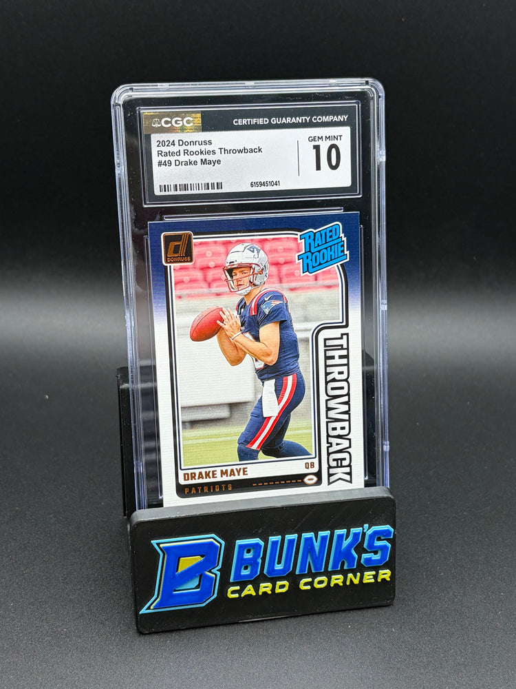 2024 Drake Maye Rated Rookies Throwback Donruss CGC 10 RC