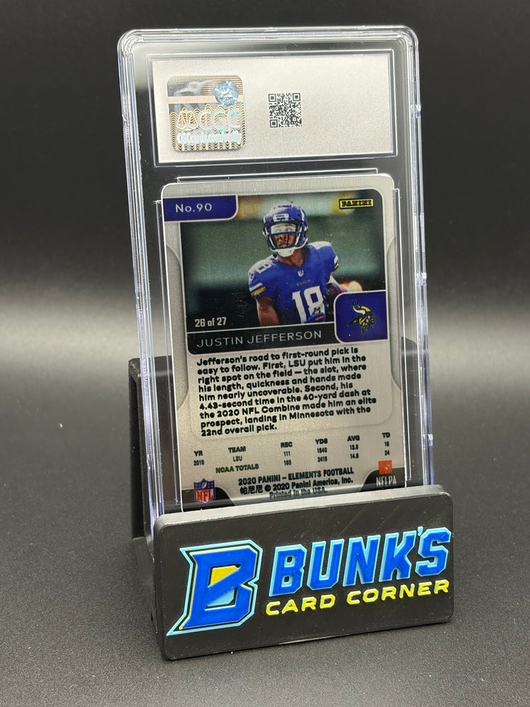 2020 Justin Jefferson Cobalt Panini Elements CGC AU RC 26/27