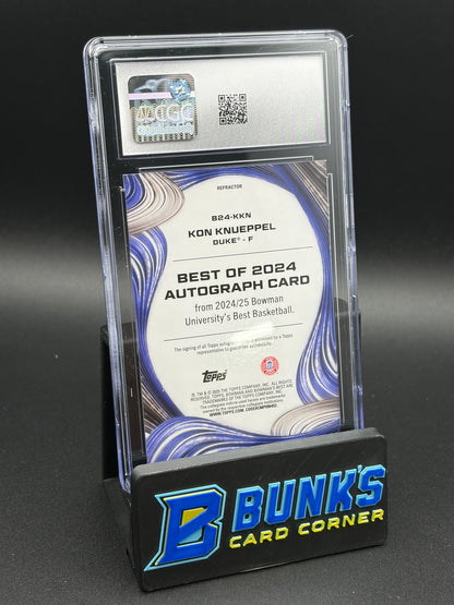 2024-25 Kon Knueppel Refractor Auto Bowman Uni CGC 10 Auto 10 10/10