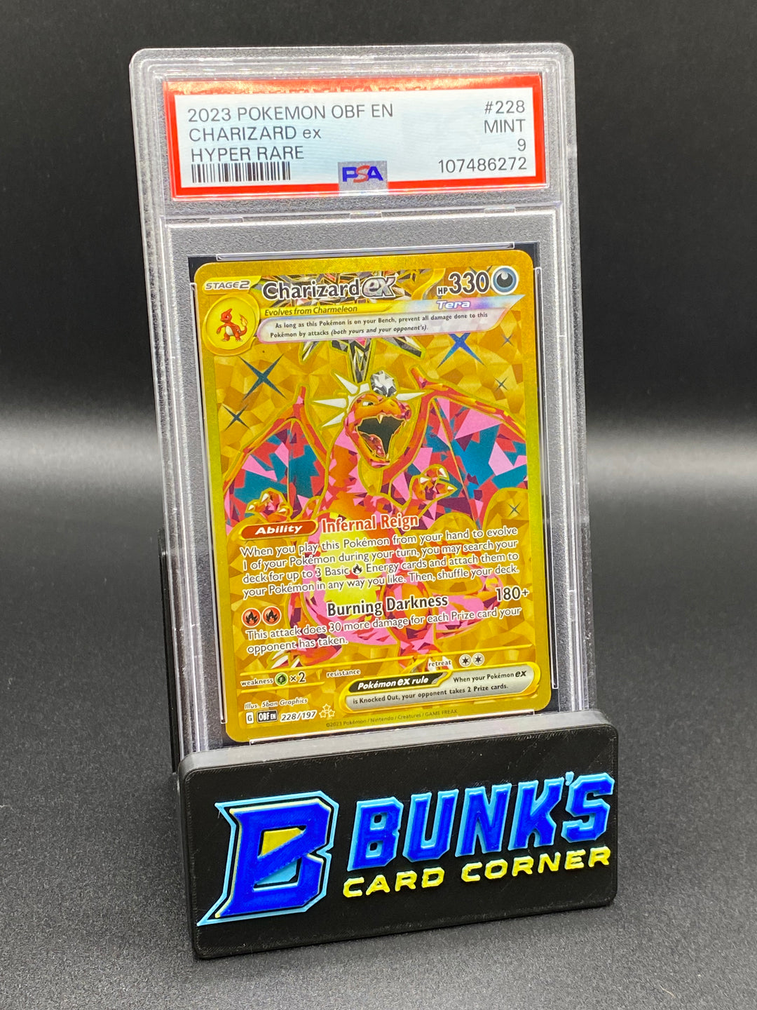 2023 Charizard Ex Hyper Rare Obsidian Flames PSA 9