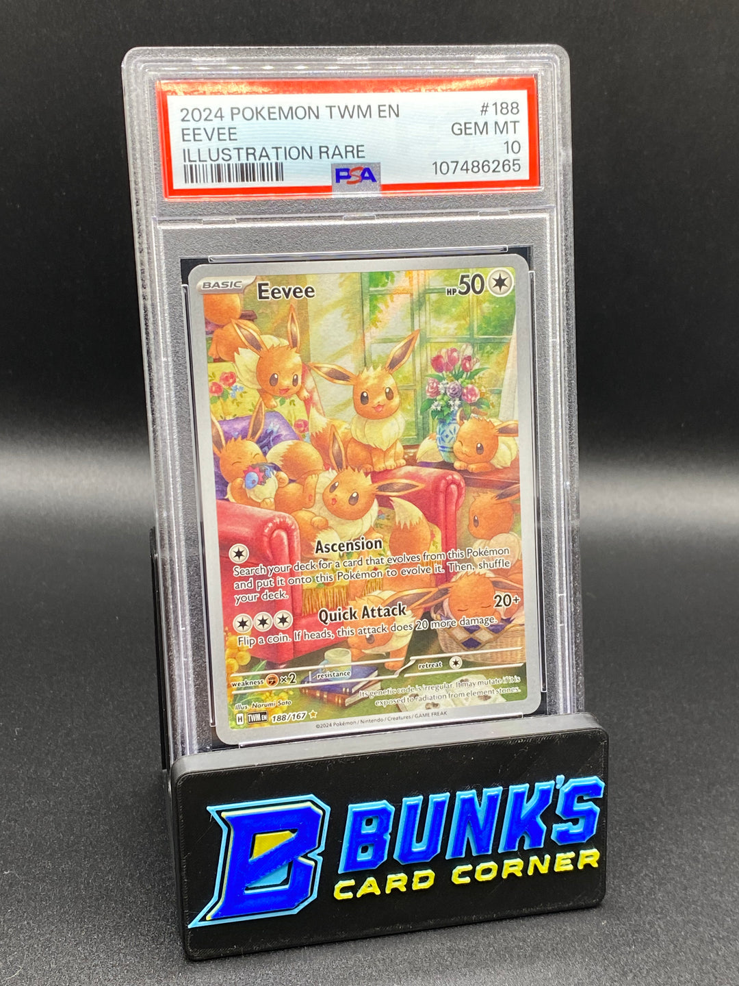 2024 Eevee Illustration Rare TWM PSA 10
