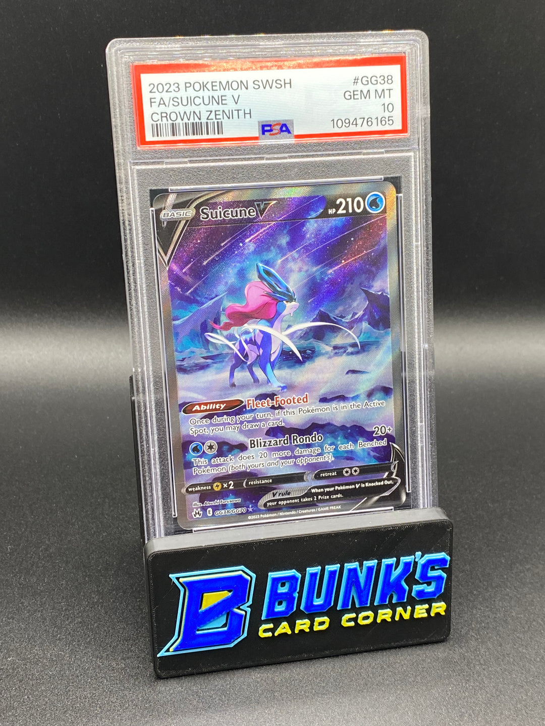 2023 Suicune V Galarian Gallery Crown Zenith PSA 10