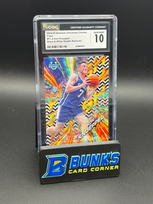 2024-25 Kon Knueppel Black & White Stealth Refractor Flash CGC 10