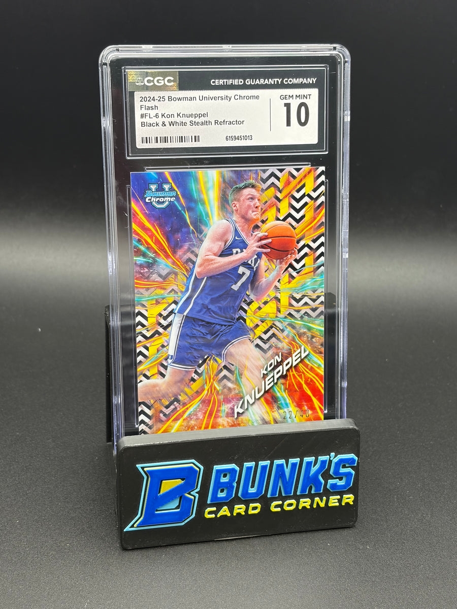 2024-25 Kon Knueppel Black & White Stealth Refractor Flash CGC 10