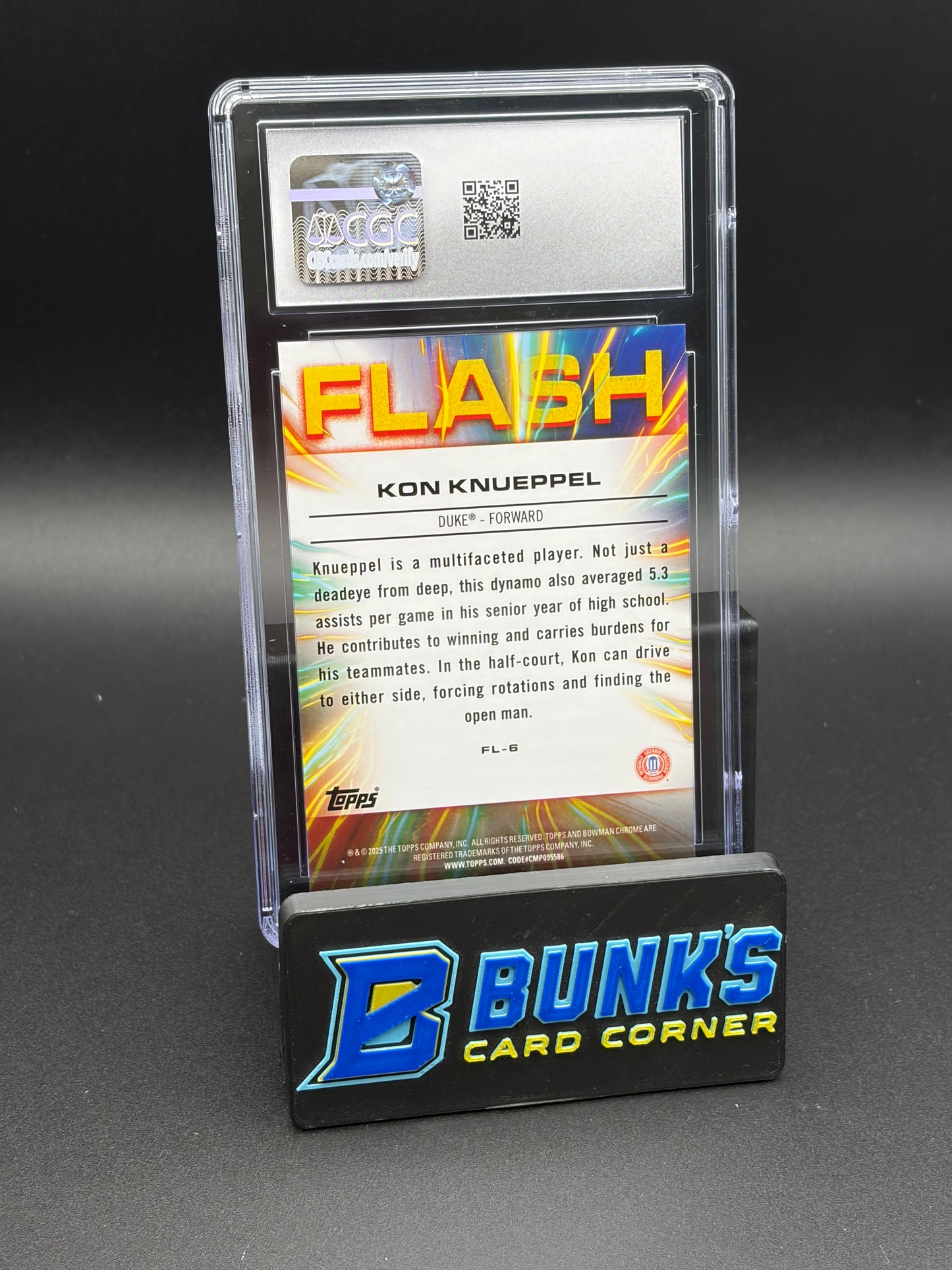 2024-25 Kon Knueppel Black & White Stealth Refractor Flash CGC 10