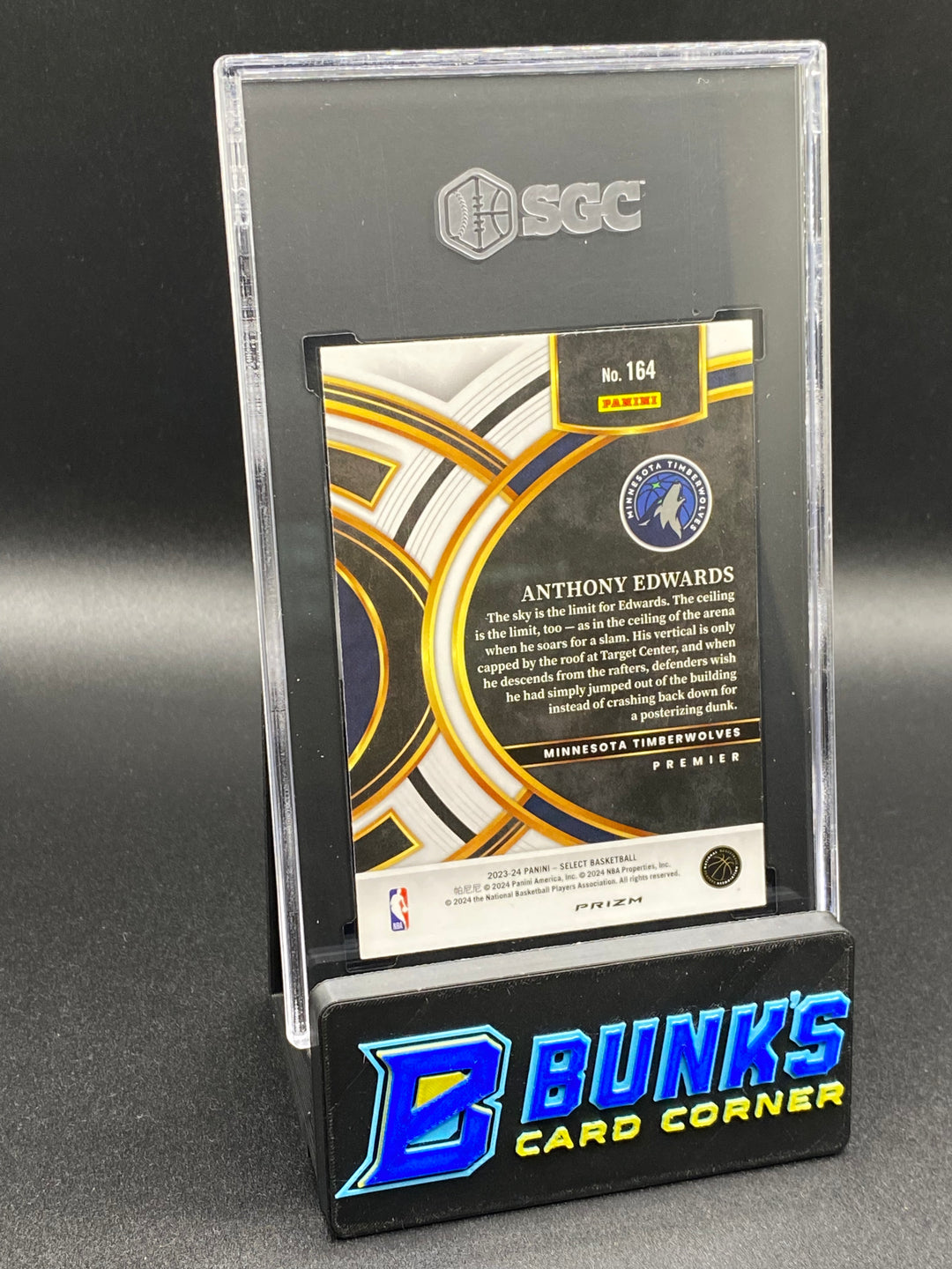 2023-24 Anthony Edwards Blue Cracked Ice Prizm SGC 9