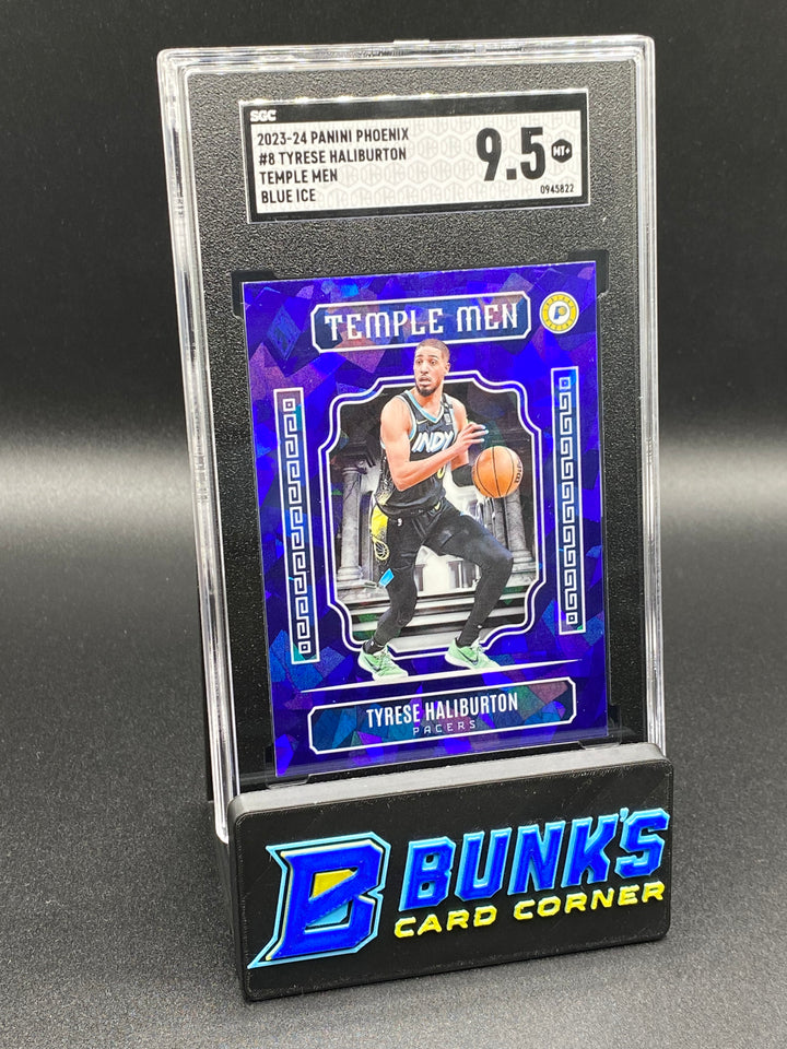 2023-24 Tyrese Haliburton Temple Men Blue Ise SGC 9.5