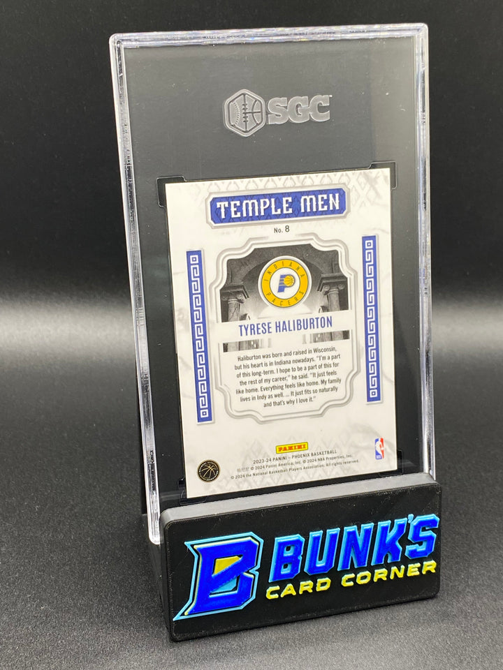 2023-24 Tyrese Haliburton Temple Men Blue Ise SGC 9.5