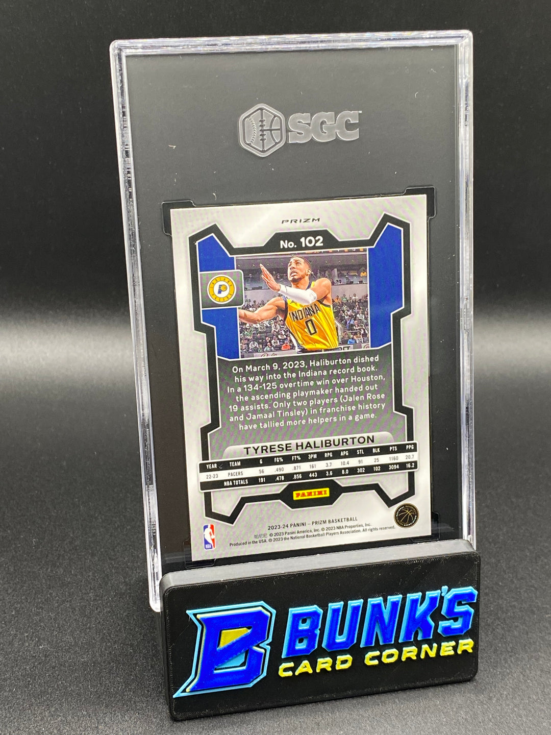 2023-24 Tyrese Haliburton Red Ice Prizm SGC 9.5