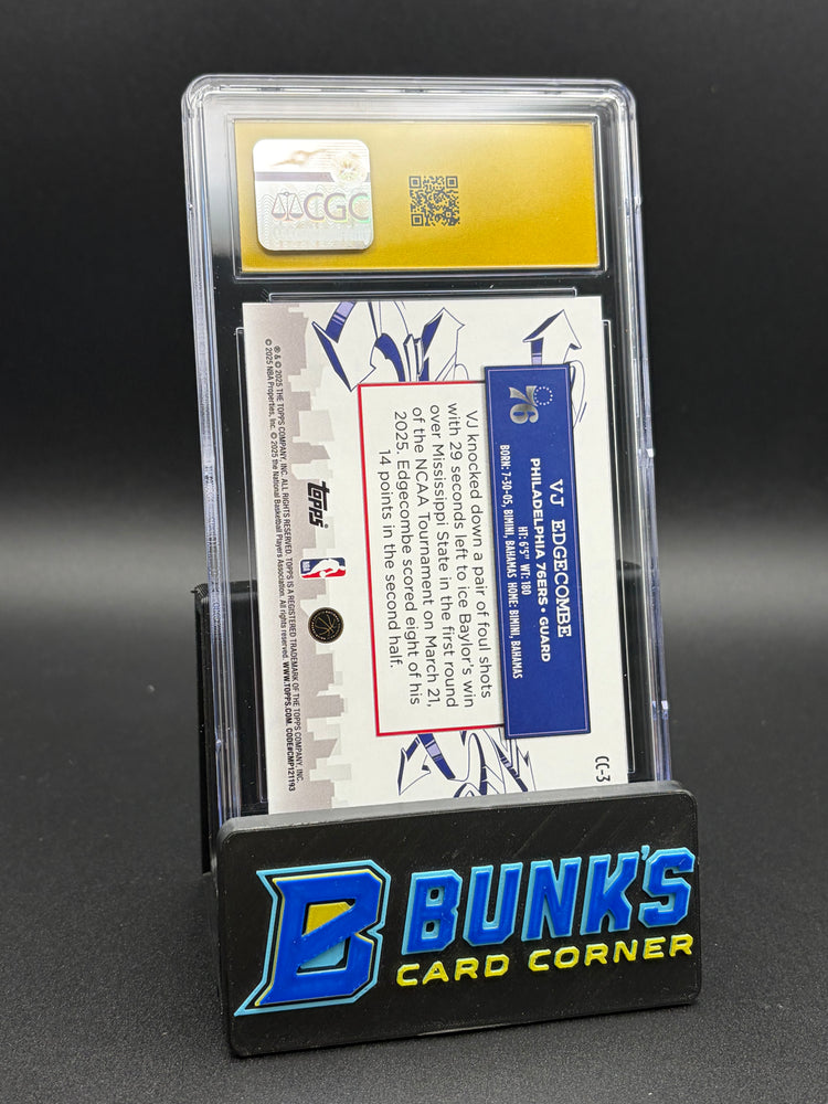 2025-26 VJ Edgecombe Clutch City Prospect Topps CGC Pristine 10 RC