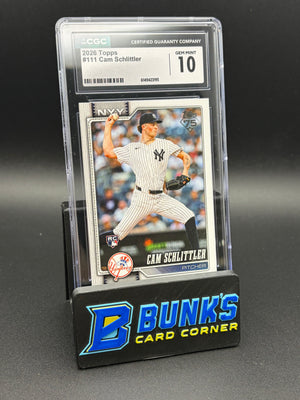 2026 Cam Schlittler Topps CGC 10 RC