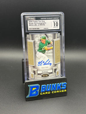 2024 JJ Bleday Break Out Auto Topps Tier One CGC 10 Auto 10 64/249