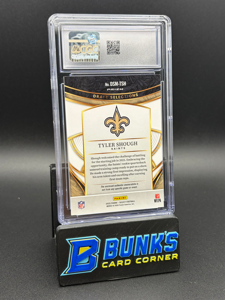 2025 Tyler Shough Red Draft Selection Memorabilia Select CGC 10 RC