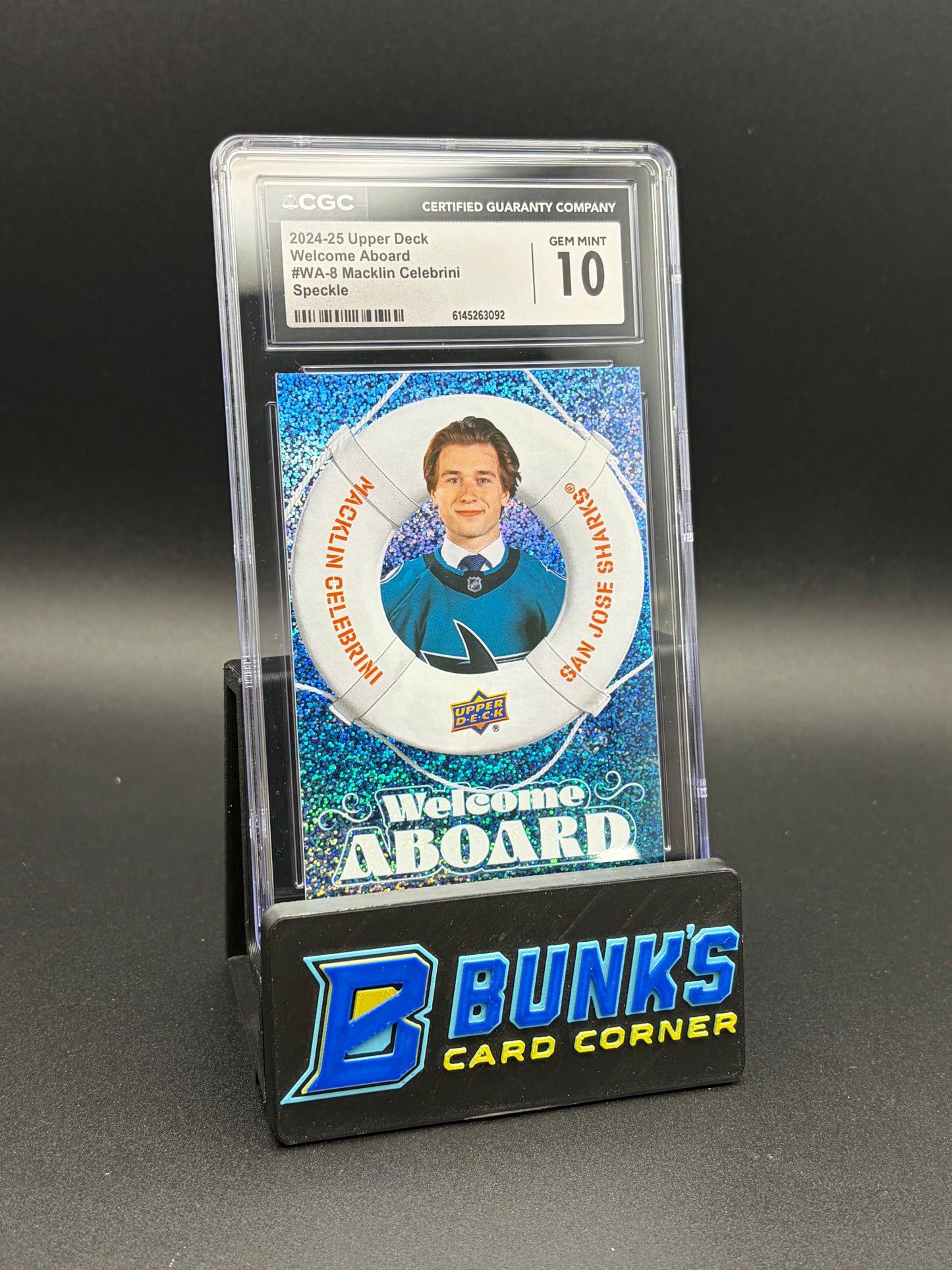 2024-25 Macklin Speckle Welcome Aboard Upper Deck CGC 10