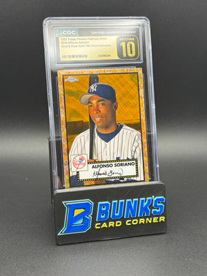 2021 Alfonso Soriano Gold & Gold 70th Wave Refractor CGC Pristine 10 3/50