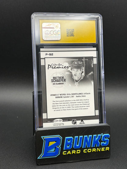 2025-26 Matthew Schaefer Premier O-Pee-Chee CGC Pristine 10 RC